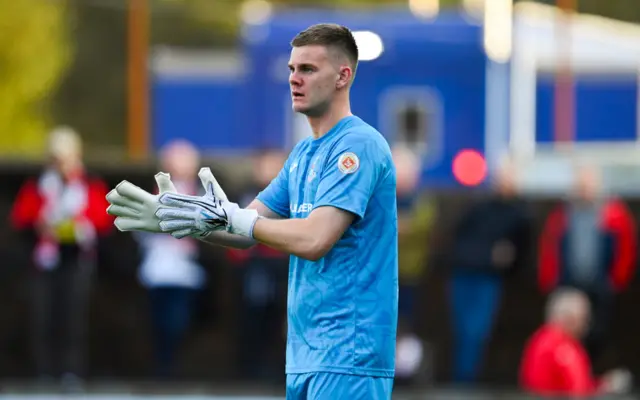 Airdrie's Murray Johnson during a William Hill Championship match between Ayr United and Airdrieonians at Somerset Park, on August 09, 2024, in Ayr, Scotland. (Photo by Rob Casey / SNS Group)