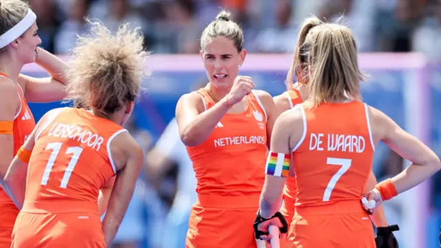 Netherland's women's hockey team in action