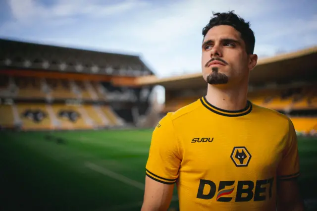 Pedro Neto in the new Wolves kit