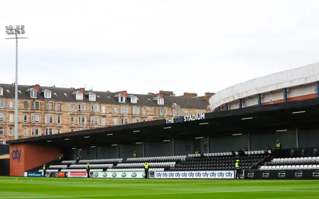 A general stadium view at the City Stadium, on July 10, 2024, in Glasgow, Scotland. (Photo by Ross MacDonald / SNS Group)