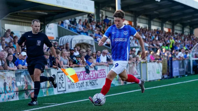 Callum Lang playing for Portsmouth