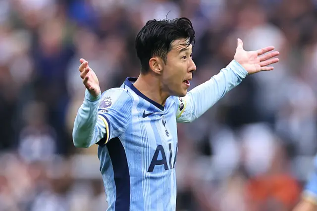 Son Heung-Min of Tottenham Hotspur reacts