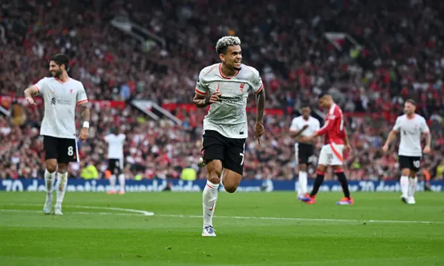 Luis Diaz of Liverpool celebrates scoring his team's second goal