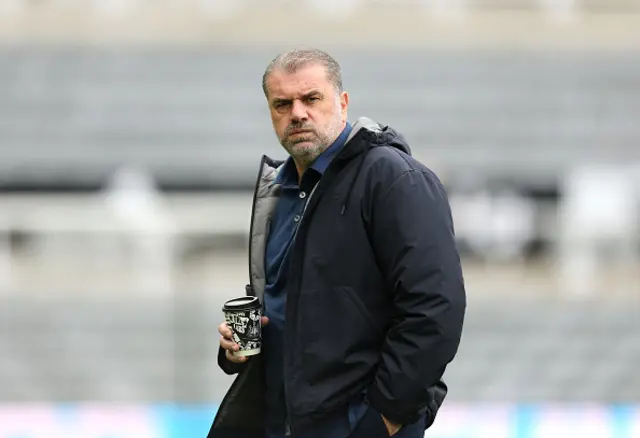 Ange Postecoglou, Manager of Tottenham Hotspur, looks on