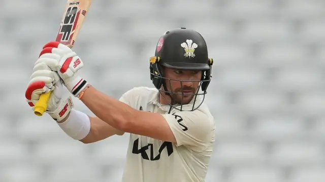 Rory Burns batting at Trent Bridge this morning