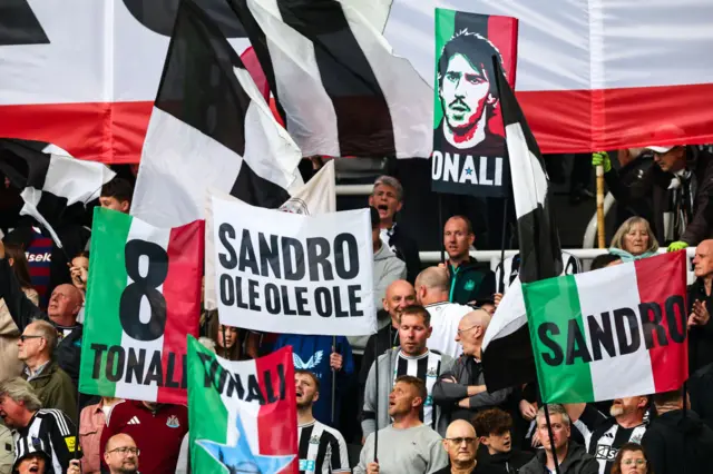 Fans pay tribute to Italy midfielder Sandro Tonali