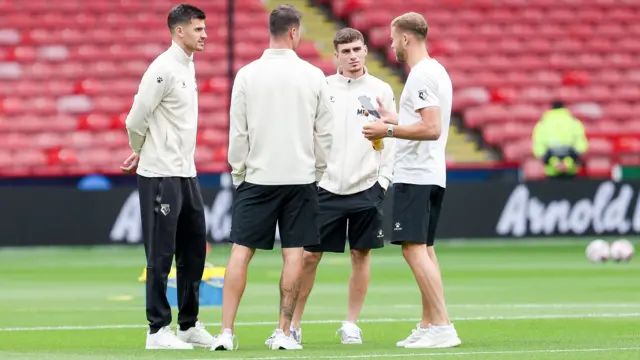 Watford players at Sheffield United