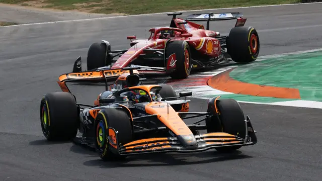 Oscar Piastri and Charles Leclerc