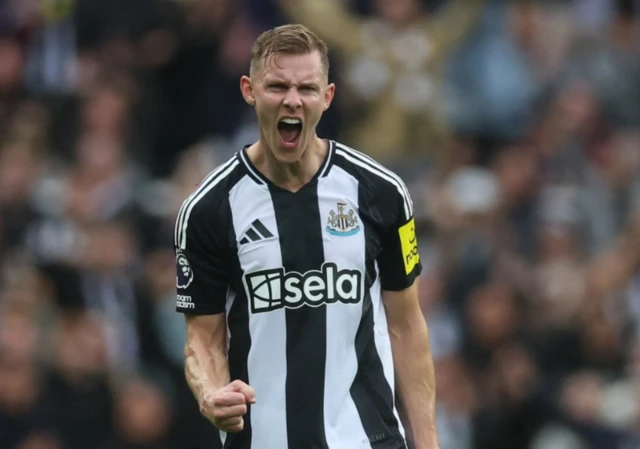 Newcastle United's Emil Krafth celebrates