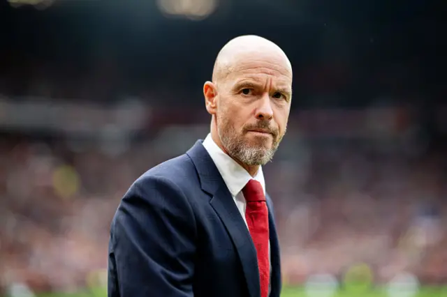 Erik ten Hag, Manager of Manchester United looks on