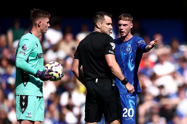 Cole Palmer protests against decision by Australian referee Jarred Gillett