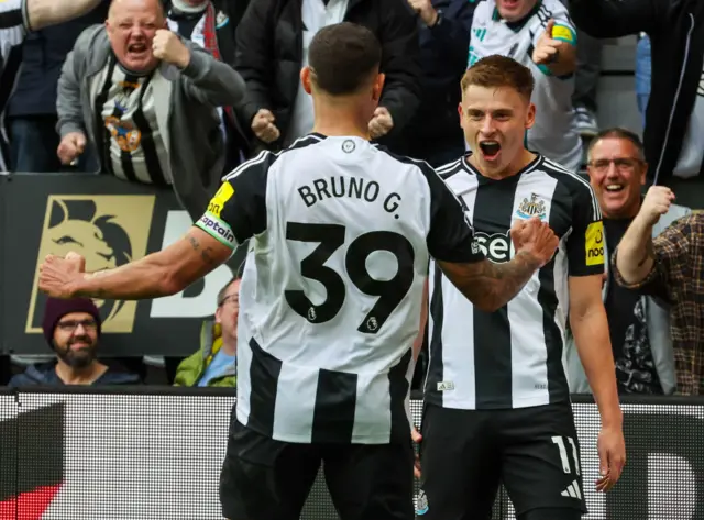 Harvey Barnes' celebrates