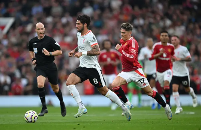 Dominik Szoboszlai of Liverpool runs with the ball