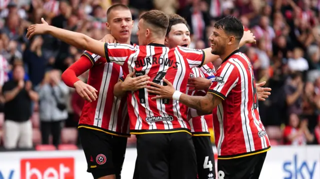 Sheffield United players celebrate