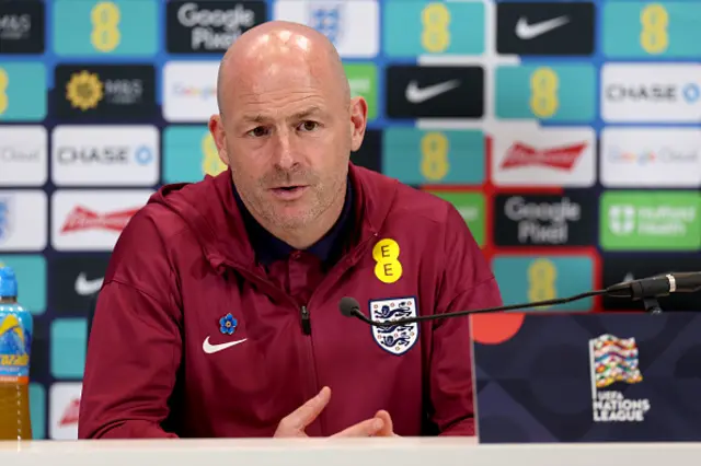 Lee Carsley, Interim Manager of England, speaks to the media