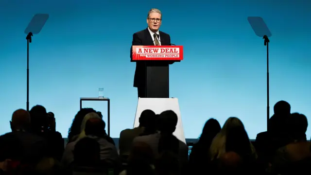 Keir Starmer speaks at the Trades Union Congress (TUC) conference in Brighton