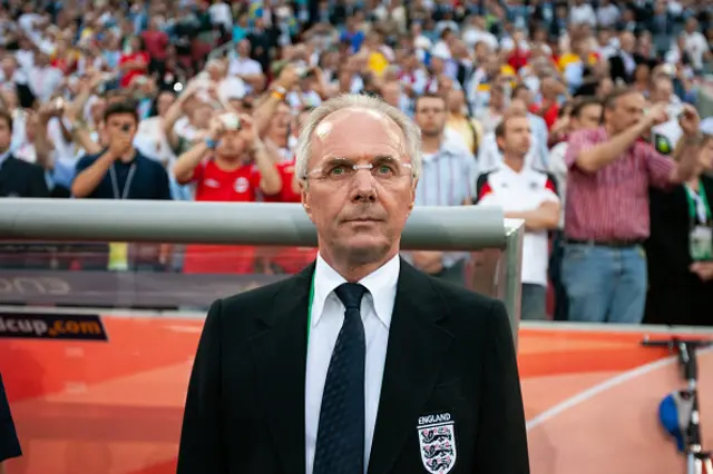 Sven Goran Eriksson the coach of the England team