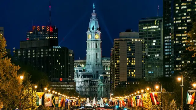 Philadelphia's Ben Franklin Parkway and City Hall