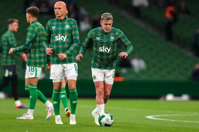 Republic of Ireland's Sammie Szmodics warms up for the Nations League encounter