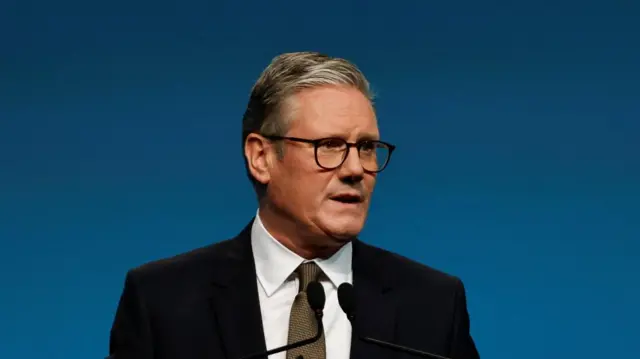 British Prime Minister Keir Starmer speaks at the Trades Union Congress (TUC) conference in Brighton, Britain September 10, 2024.