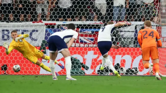 Harry Kane scores against Netherlands