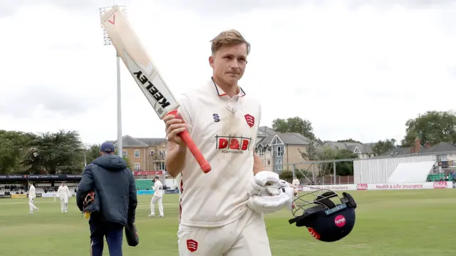 Michael Pepper walks off the field after making 115