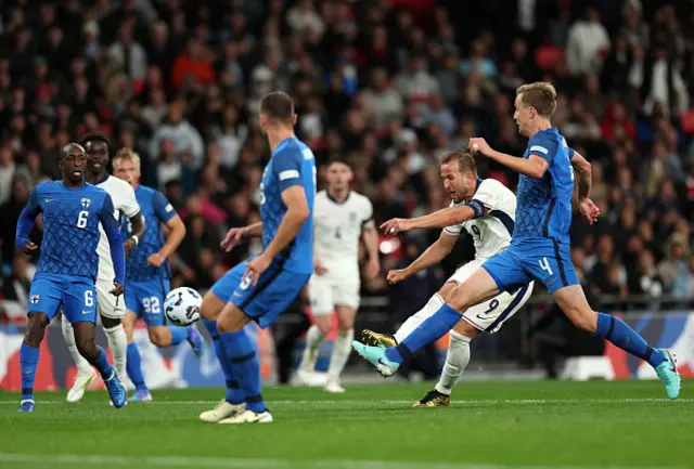 Harry Kane scores the opening goal