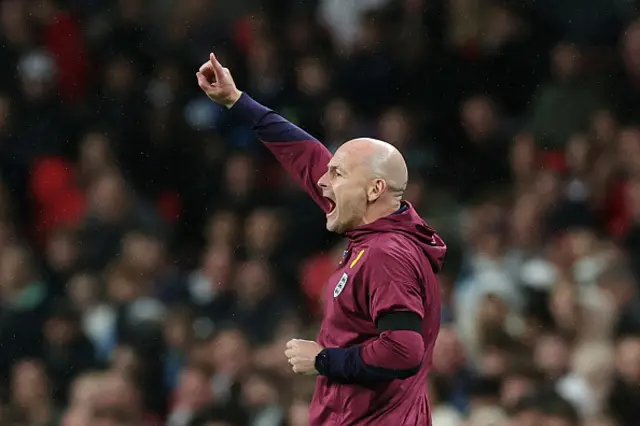 Lee Carsley, Interim Head Coach of England reacts