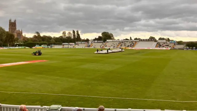 Grey clouds at the Diglis End at Worcester