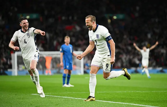 Harry Kane of England celebrates