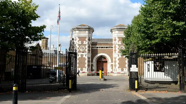 A file photo showing the front of Wormwood Scrubs prison in west London