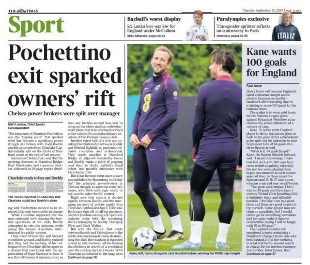 Times' main sport page