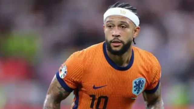 Memphis Depay playing for the Netherlands at Euro 2024