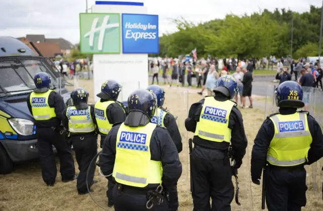 Riot police in Manvers