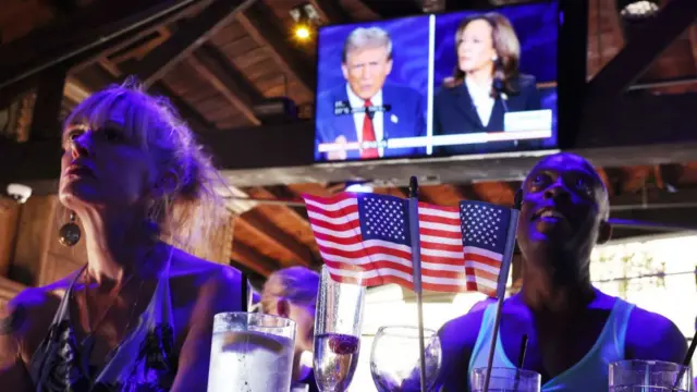 People watch the debate in West Hollywood