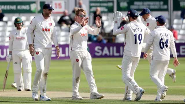 Simon Harmer celebrates