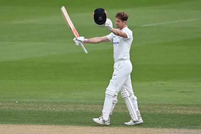 John Simpson scored a fifth century of the season against Glamorgan