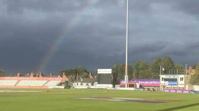 A rainbow over Wantage Road after Northants' victory