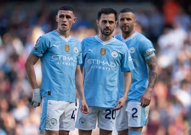 Phil Foden, Bernardo Silva and Kyle Walker.