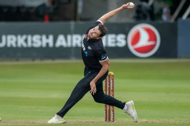 Jacob Duffy in action for New Zealand