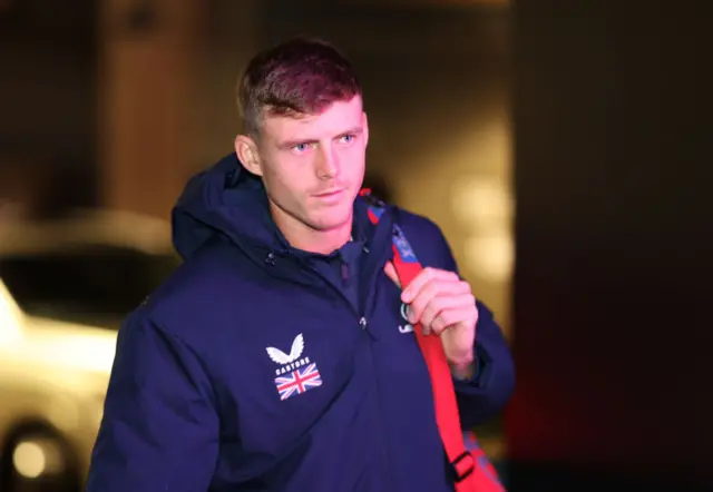 Billy Harris arriving with his bag for the Davis Cup matches