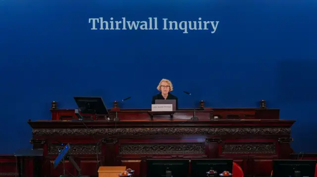 Chair of the inquiry Lady Justice Thirlwall at Liverpool Town Hall