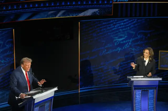 Harris and Trump at debate