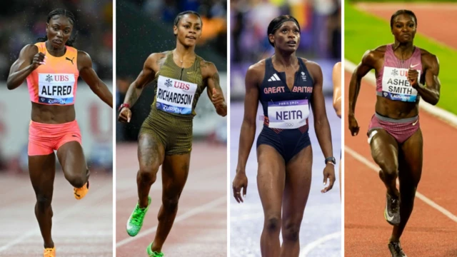 Julien Alfred, Sha'Carri Richardson, Daryll Neita and Dina Asher-Smith.