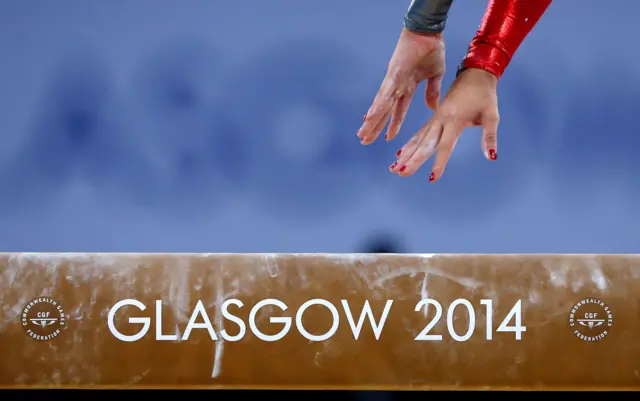 2014 commonwealth games - athlete participating in gymnastics