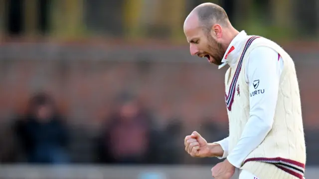 Jack Leach celebrates