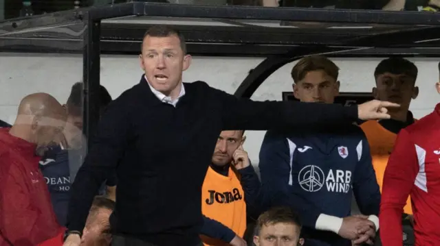 DUNFERMLINE, SCOTLAND - SEPTEMBER 13: Raith manager Neill Collins during a William Hill Championship match between Dunfermline and Raith Rovers at KDM Group East End Park, on September 13, 2024, in Dunfermline, Scotland. (Photo by Mark Scates / SNS Group)