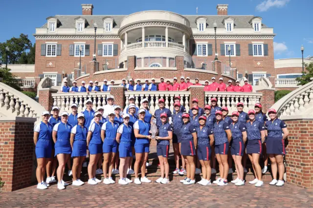 The two teams at the Solheim Cup