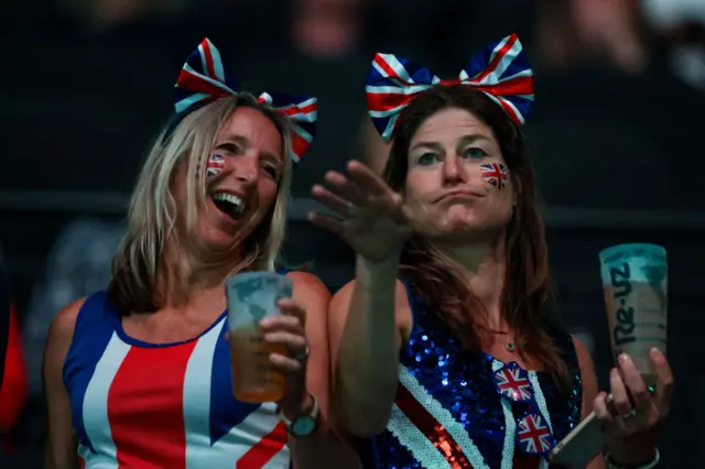 British fans in Union Jack clothing