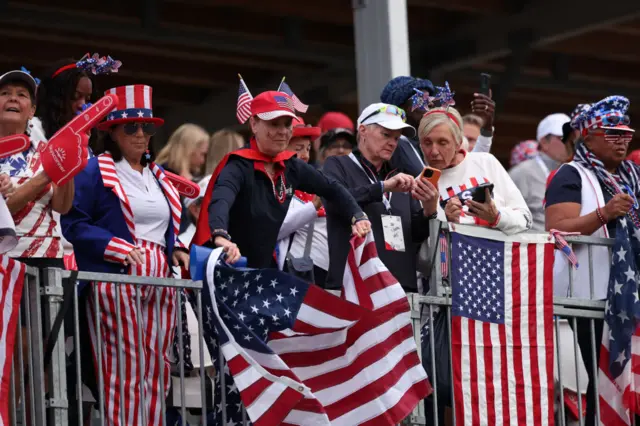 USA fans arrive at the Robert Trent Jones Golf Club
